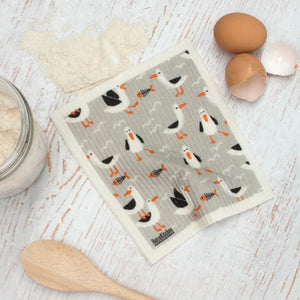Go-For-Zero-Australia-Retro-Kitchen-Cellulose-Dishcloth-Seagulls-Styled