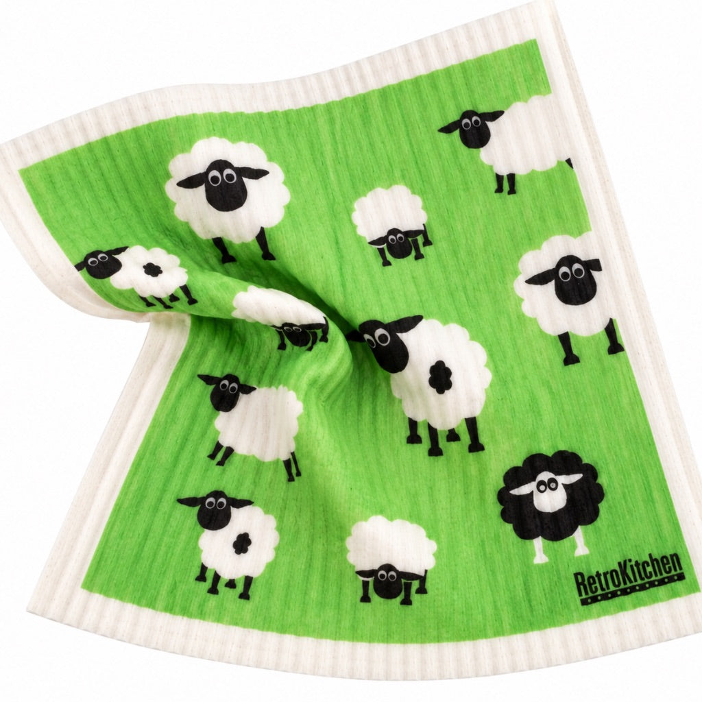 Go-For-Zero-Australia-Retro-Kitchen-Cellulose-Dishcloth-Sheep