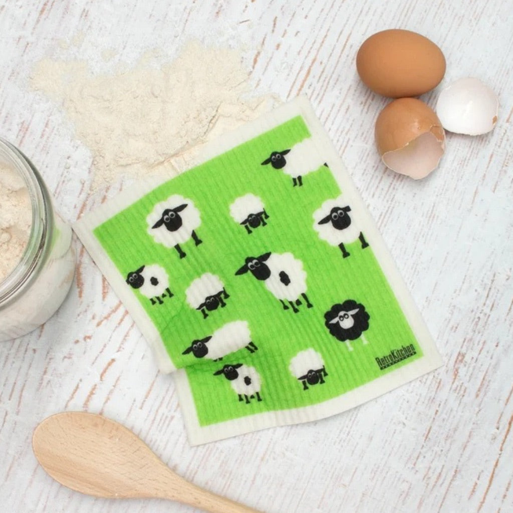 Go-For-Zero-Australia-Retro-Kitchen-Cellulose-Dishcloth-Sheep-Styled