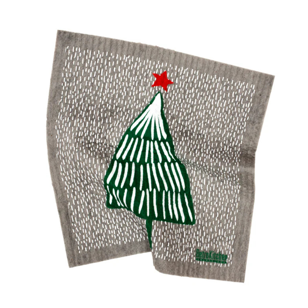 Go-For-Zero-Australia-Retrokitchen-Australia-Cellulose-Dishcloth-Christmas-Tree-Front