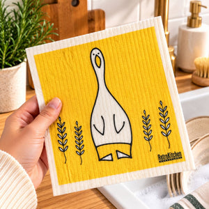 Go-For-Zero-Australia-Retrokitchen-Australia-Cellulose-Dishcloth-Duck-In-Hand