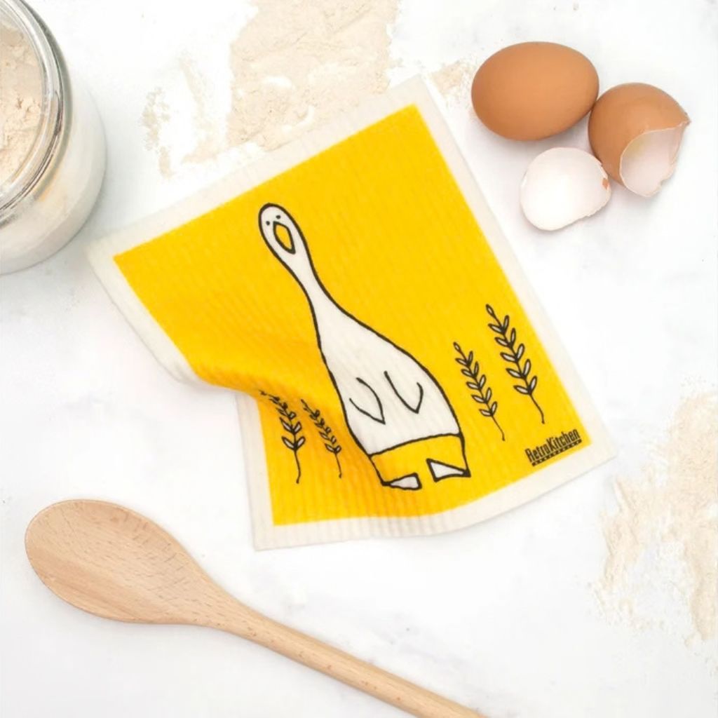 Go-For-Zero-Australia-Retrokitchen-Australia-Cellulose-Dishcloth-Duck-Styled