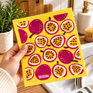 Go-For-Zero-Australia-Retrokitchen-Australia-Cellulouse-Dishcloth-Passionfruit-In-Hand