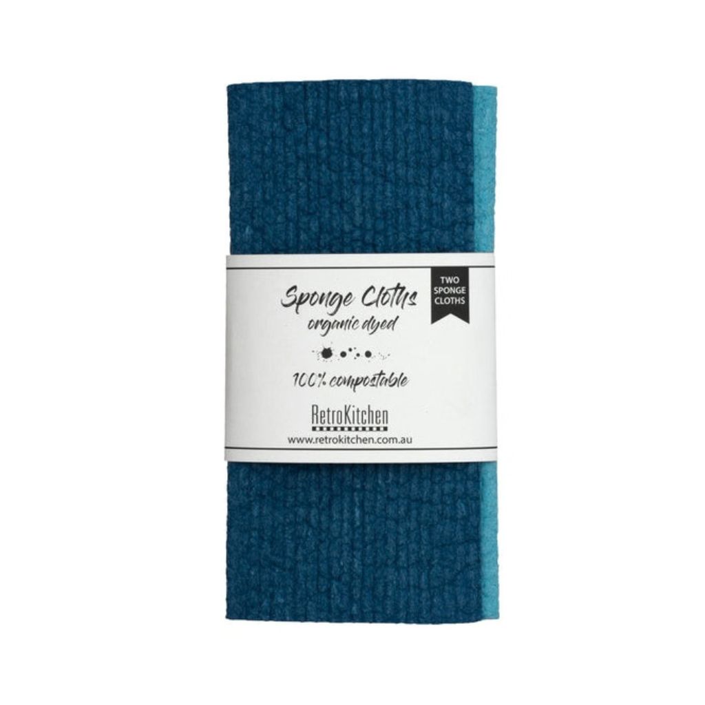 Go-For-Zero-Australia-Retrokitchen-Australia-Organic-Cellulose-Dishcloth-2-Pack-Blues-Front