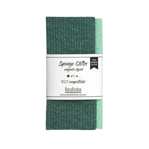 Go-For-Zero-Australia-Retrokitchen-Australia-Organic-Cellulose-Dishcloth-2-Pack-Greens-Front