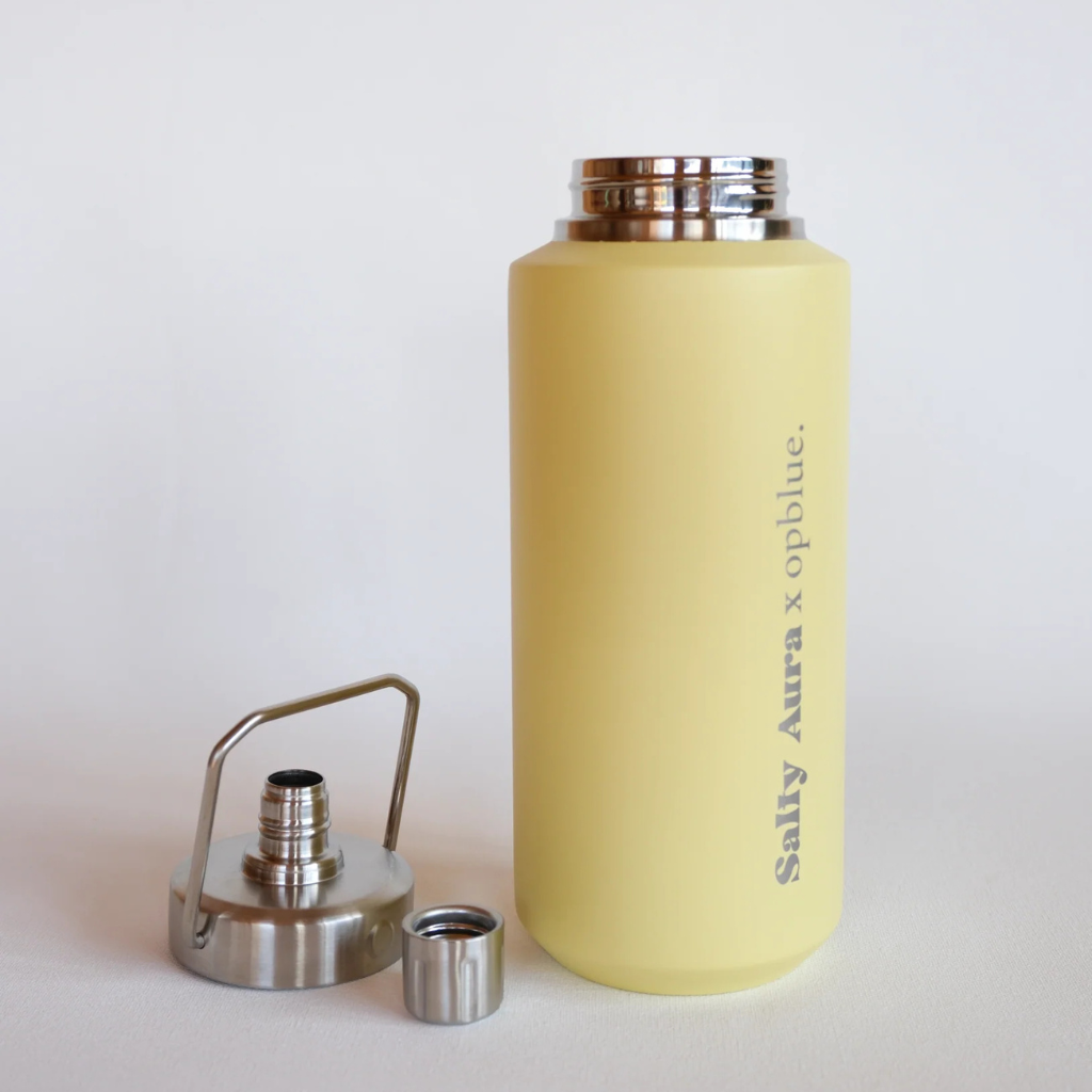 Go-For-Zero-Australia-Salty-Aura-Australia-Insulated-Drink-Bottle-950ml-Pastel-Yellow-Styled