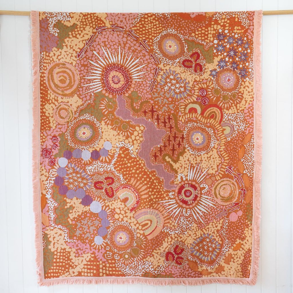 Go-For-Zero-Australia-Salty-Aura-Australia-Recycled-Cotton-Throw-Rugs-The-Cungelella-Rug-Styled