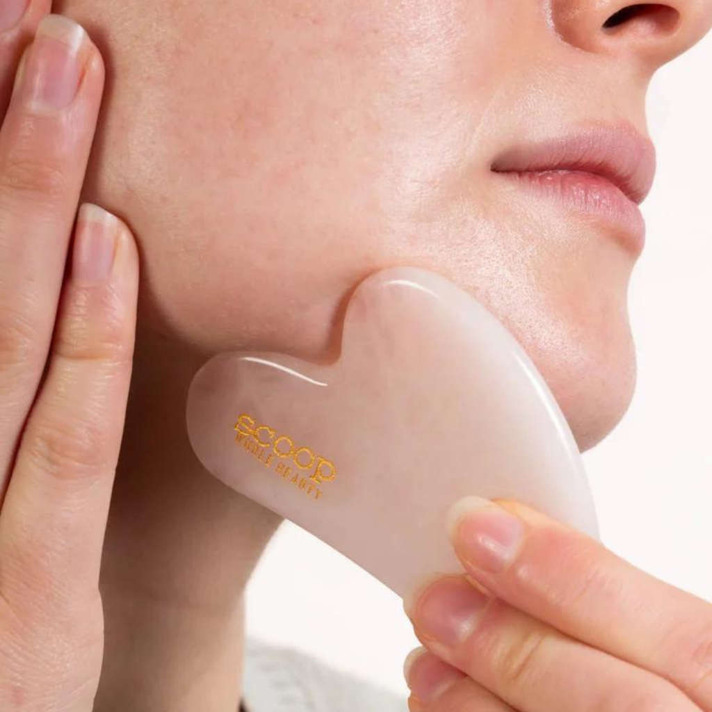 Go-For-Zero-Australia-Scoop-Whole-Beauty-Australia-100%-Rose-Guartz-Face-Sculpting-Gua-Sha-Chin-Styled