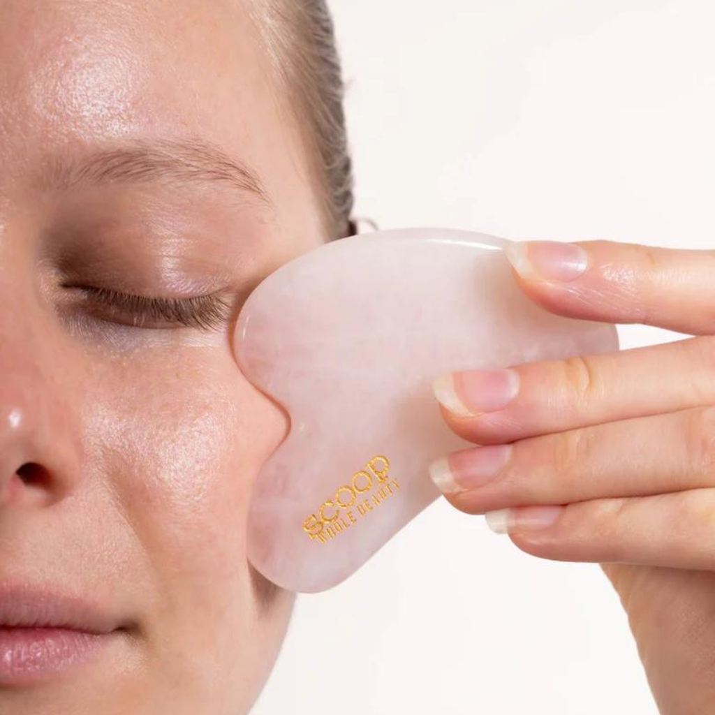 Go-For-Zero-Australia-Scoop-Whole-Beauty-Australia-100%-Rose-Guartz-Face-Sculpting-Gua-Sha-Styled
