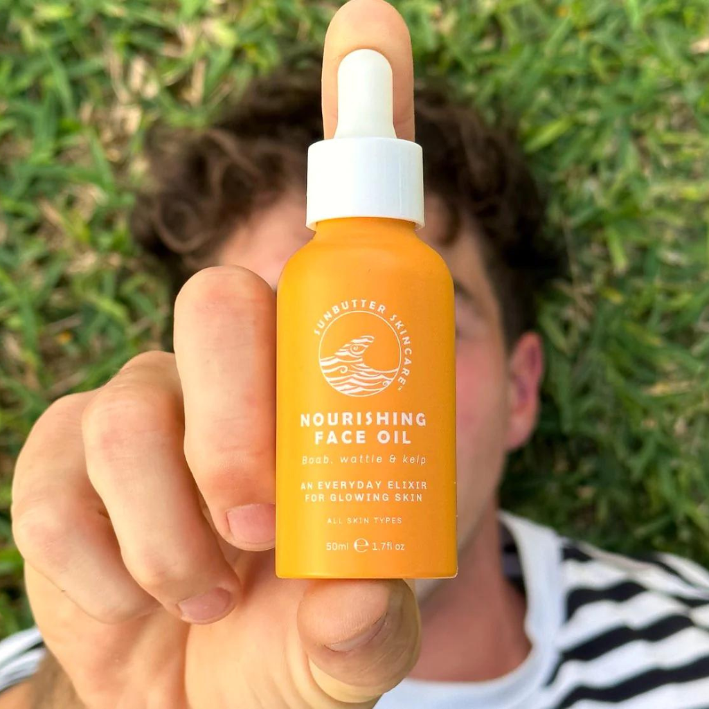 Go-For-Zero-Australia-Sunbutter-Australia-Nourishing-Boab-Face-Oil-In-Hand