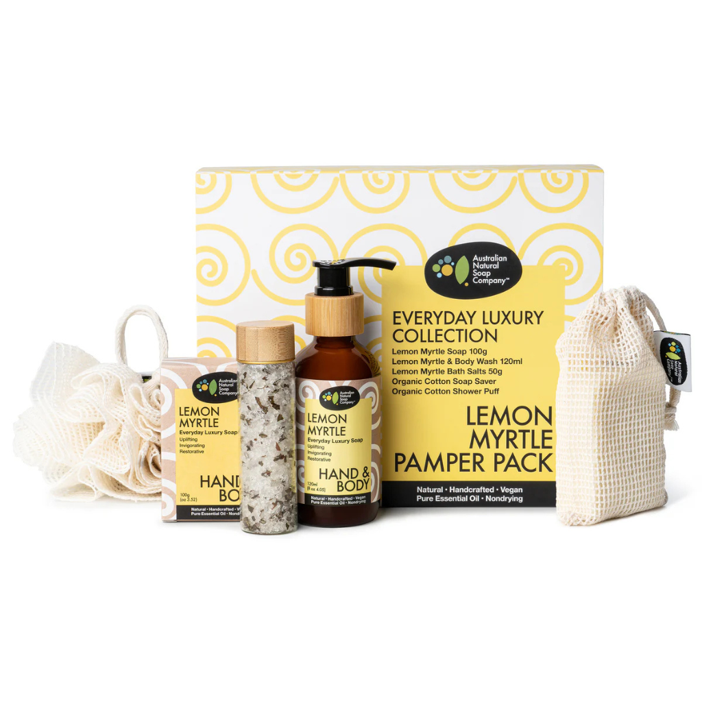 Go-For-Zero-Australia-The-Australian-Natural-Soap-Company-Australia-Lemon-Myrtle-Pamper-Pack-Contents