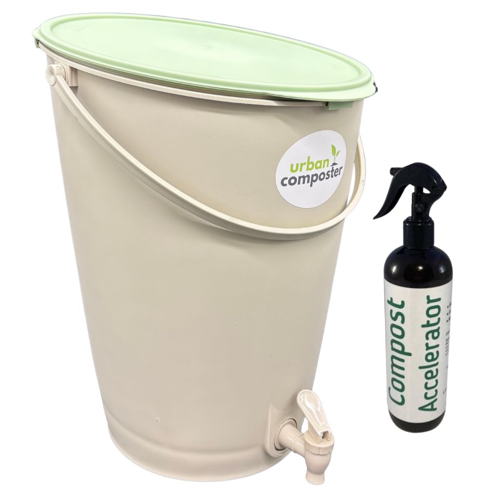 Go-For-Zero-Australia-Urban-Composter-Australia-15-Litre-Composter-Bin-And-Spray-Pack-Black