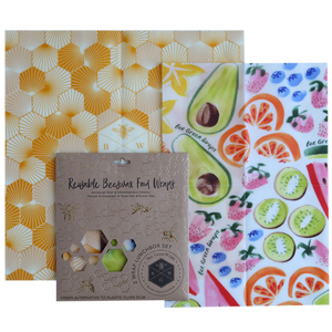 Go-For-Zero-Australia-Bee-Green-Wraps-Australia-2-Wrap-Lunch-box-Set-3-Colours-Orange-Fruit