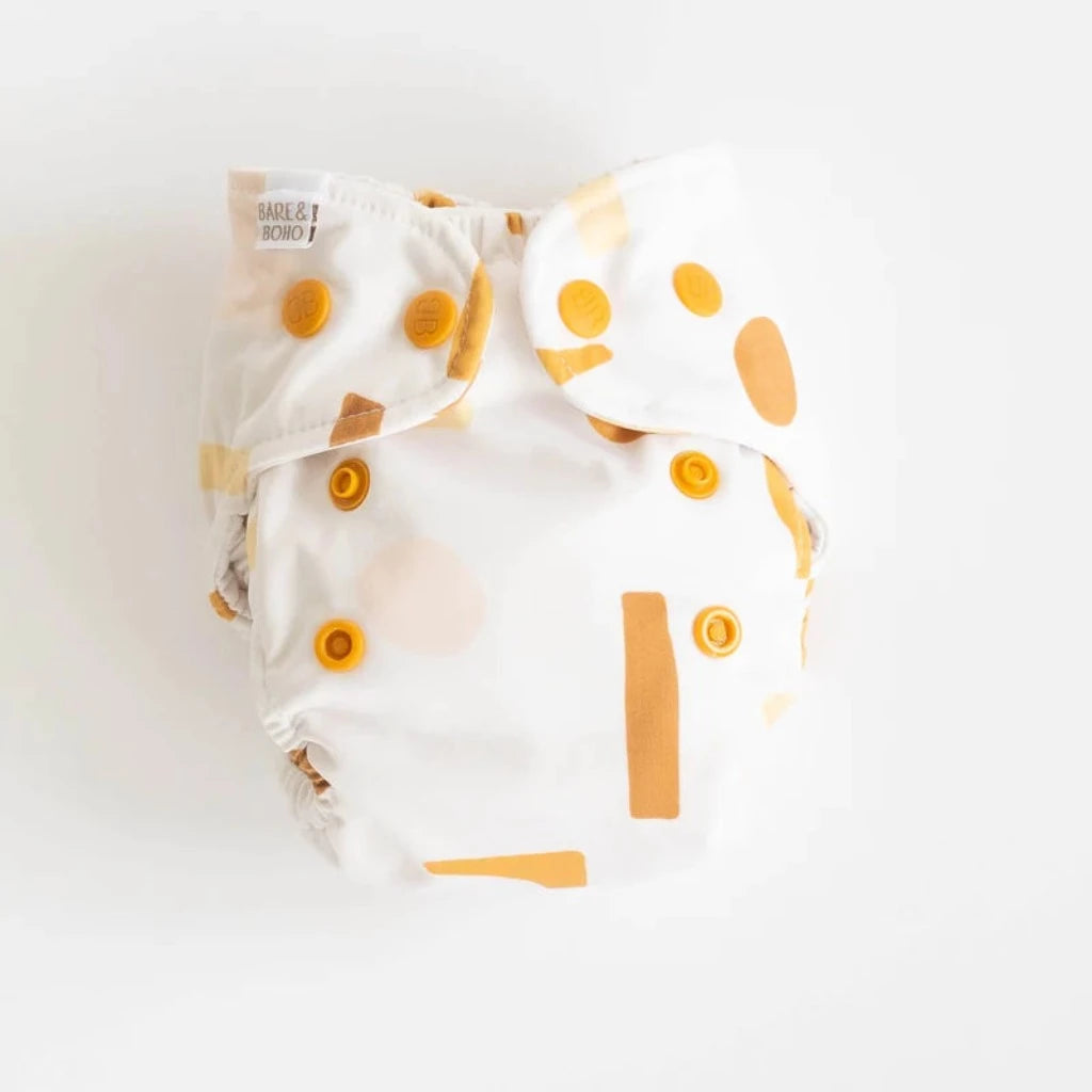 Go-For-Zero-Australia-Bare-And-Boho-Australia-Reusable-Soft-Cover-Nappy-Set-Fresh-Apricot