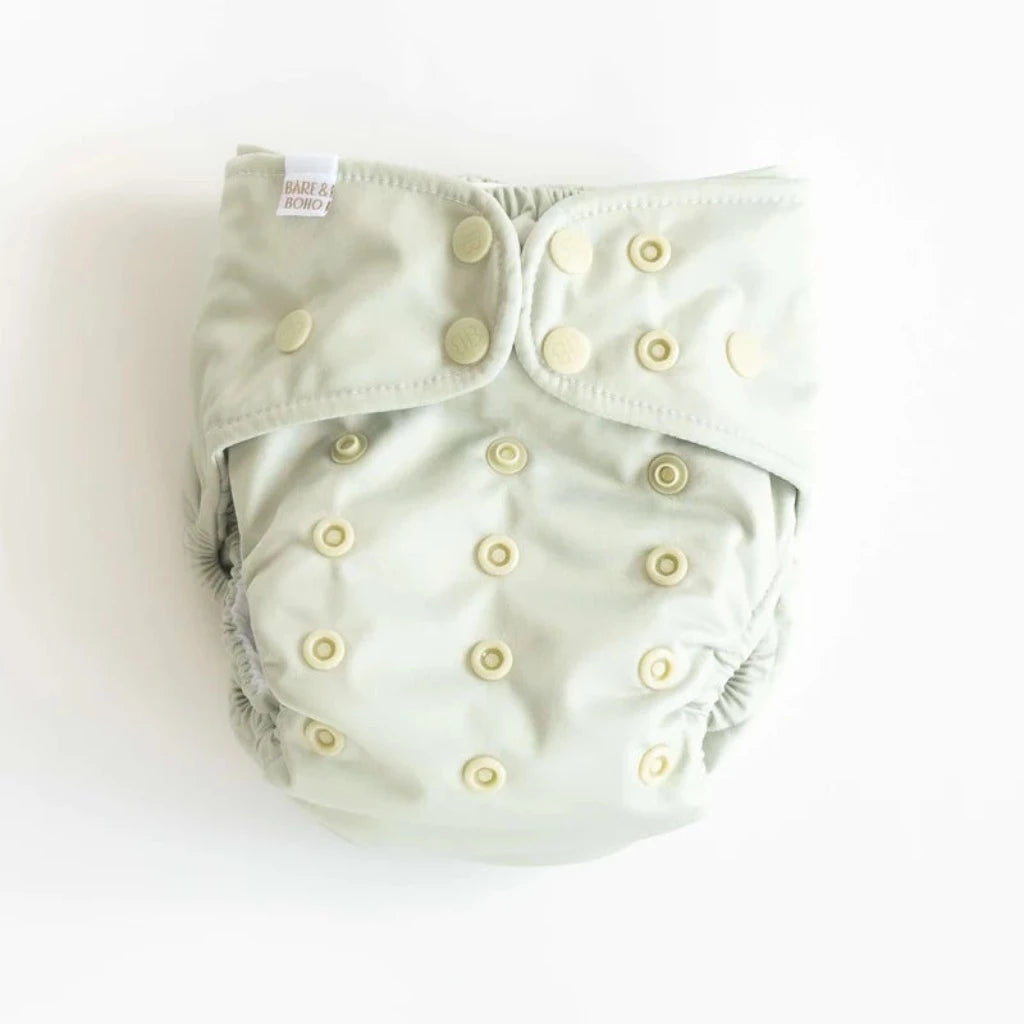 Go-For-Zero-Australia-Bare-And-Boho-Australia-Reusable-Soft-Cover-Nappy-Set-Sage