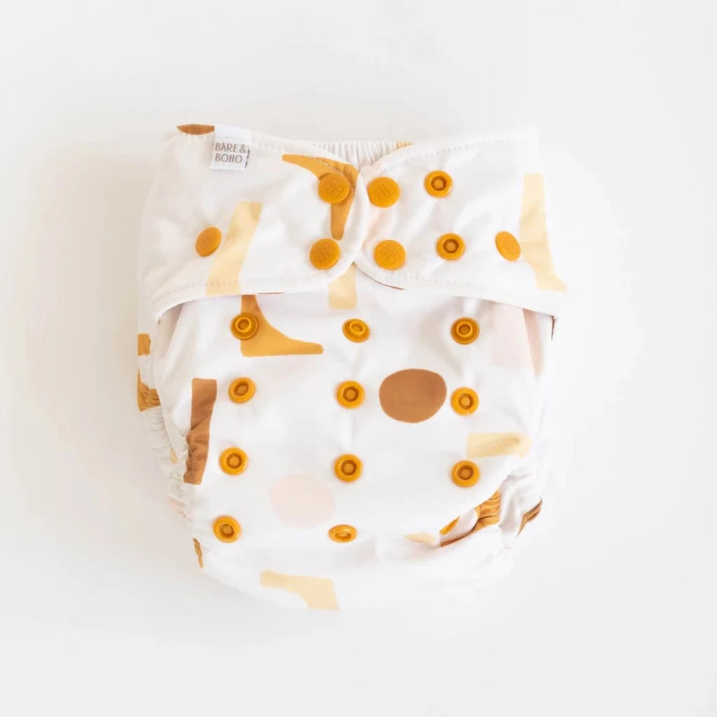 Go-For-Zero-Australia-Bare-And-Boho-Australia-Reusable-Soft-Cover-Nappy-Set-Fresh-Apricot