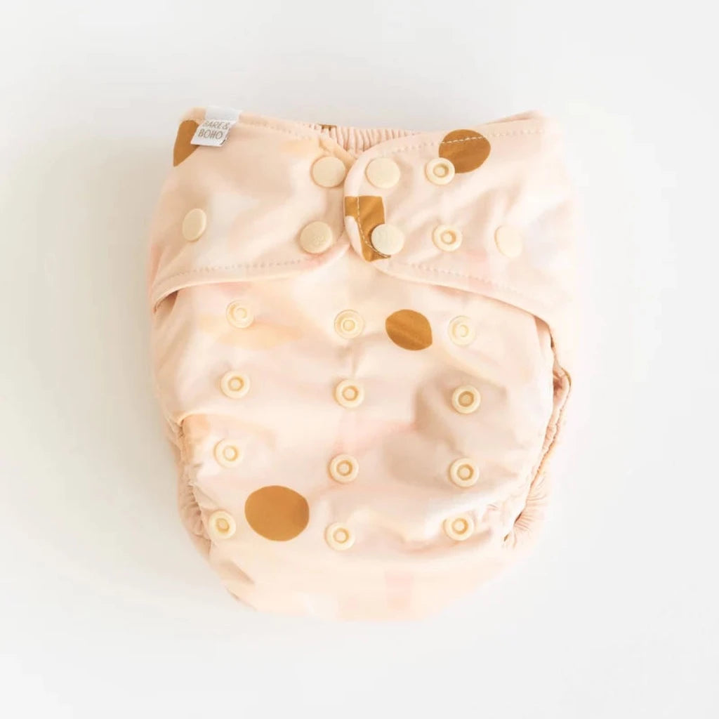 Go-For-Zero-Australia-Bare-And-Boho-Australia-Reusable-Soft-Cover-Nappy-Set-Blush-Shapes