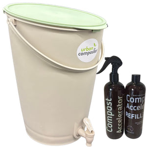 Urban Composter Starter Pack - (15 Litre bin, spray & refill)