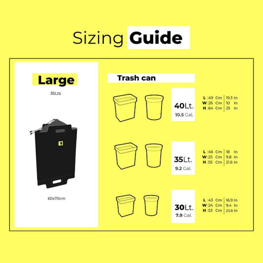 Kitchen bin bag shop sizes
