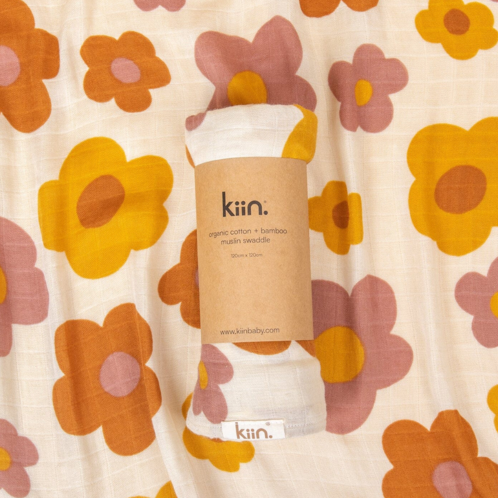 Go-For-Zero-Australia-Kiin-Baby-Australia-Organic-Swaddles-Bloom