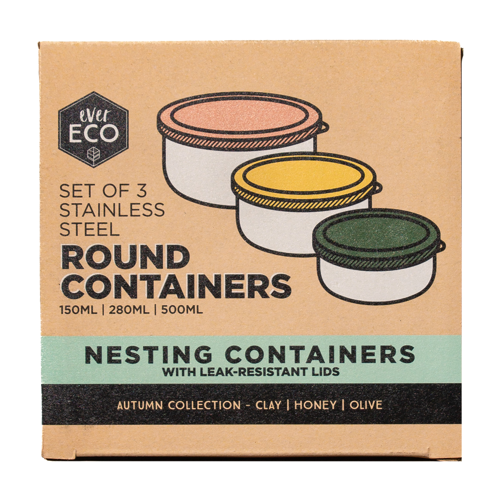 Go-For-Zero-Australia-Ever-Eco-Stainless-Steel-Round-Containers-Autumn-Collection-Set-3-Box