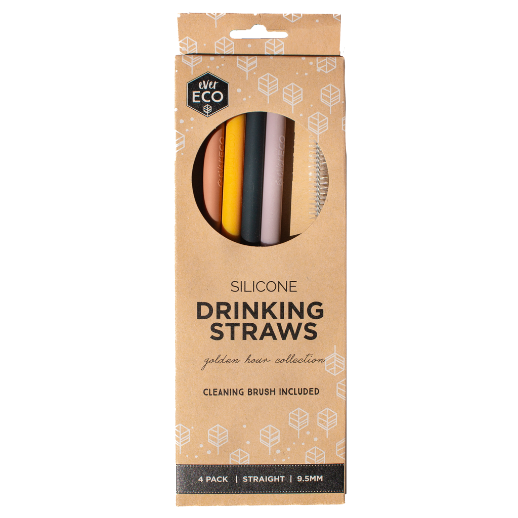 Go-For-Zero-Australia-Ever-Eco-Australia-Silicone-Drinking-Straws-4-Pack-Straight-Autumn-Collection