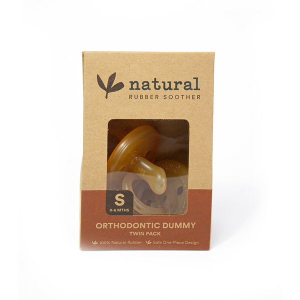 Natural Rubber Soother ORTHODONTIC Twin Pack (Small or