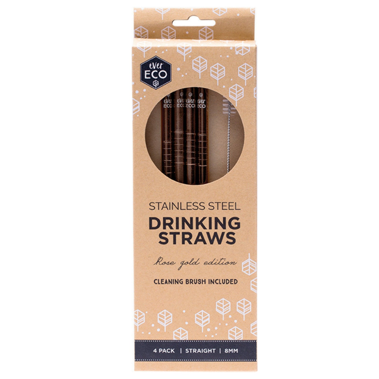 Go-For-Zero-Australia-Ever-Eco-Stainless-Steel-Straws-Rose-Gold-4-Pack-Straight 