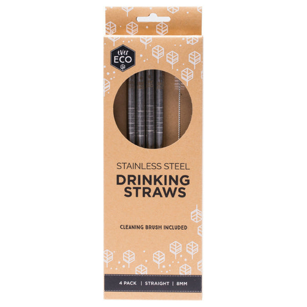 Ever Eco - Stainless Steel Straws (4 Pack - Straight)
