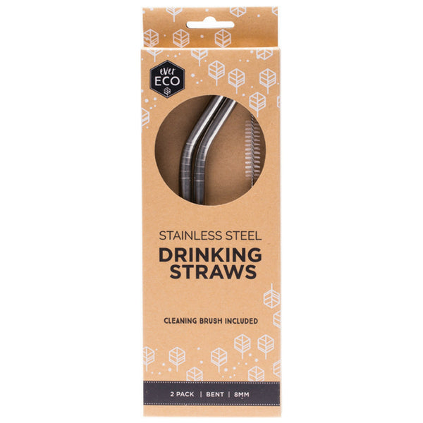 Ever Eco - Stainless Steel Straws (2 Pack - Bent)