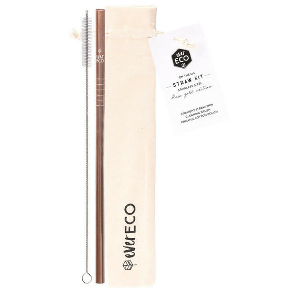 Ever Eco - On The Go Straw Kit (Rose Gold)