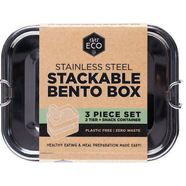 Ever Eco - Stainless Steel Stackable Bento Box (1200ml or 1900ml Capacity)