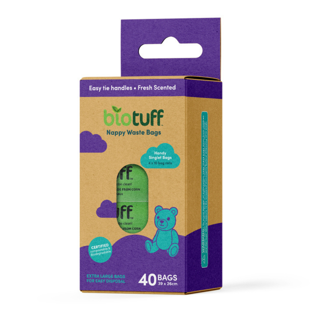 Go-For-Zero-Australia-BioTuff-Australia-Compostable-Nappy-Waste-Bags-40-Bags-Pack-With-Pouch 