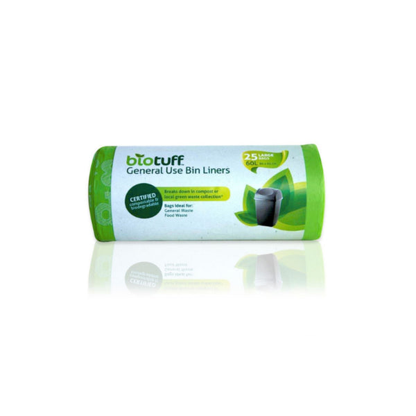 BioTuff - Compostable General Use Bin Liners - Large 60 Litre (25 Bags) image 1