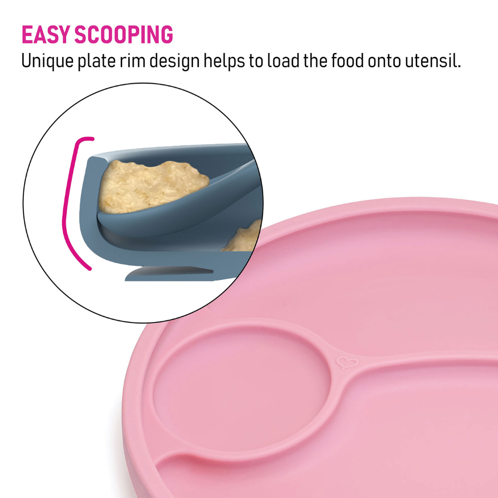 Go-For-Zero-Australia-Brightberry-Silicone-Divided-Suction-Plate-Pink