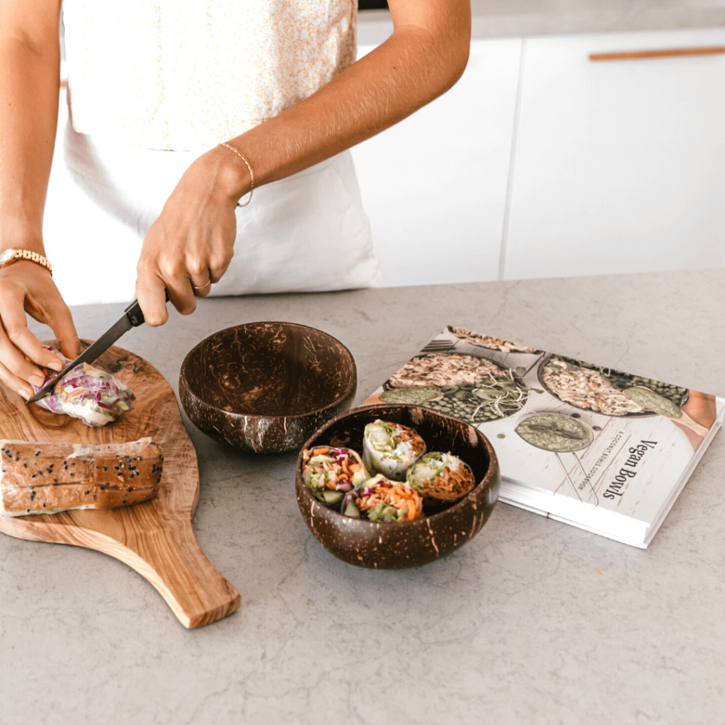 Go-For-Zero-Australia-Coconut-Bowls-Australia-Vegan-Bowls-Cookbook-Making