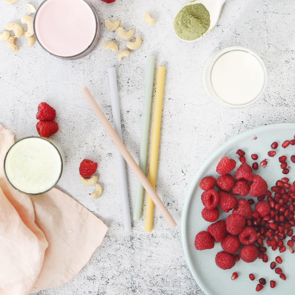 Go-For-Zero-Australia-Ever-Eco-Australia-Silicone-Drinking-Straws-4-Pack-Straight-Spring-Pastels-Styled-1