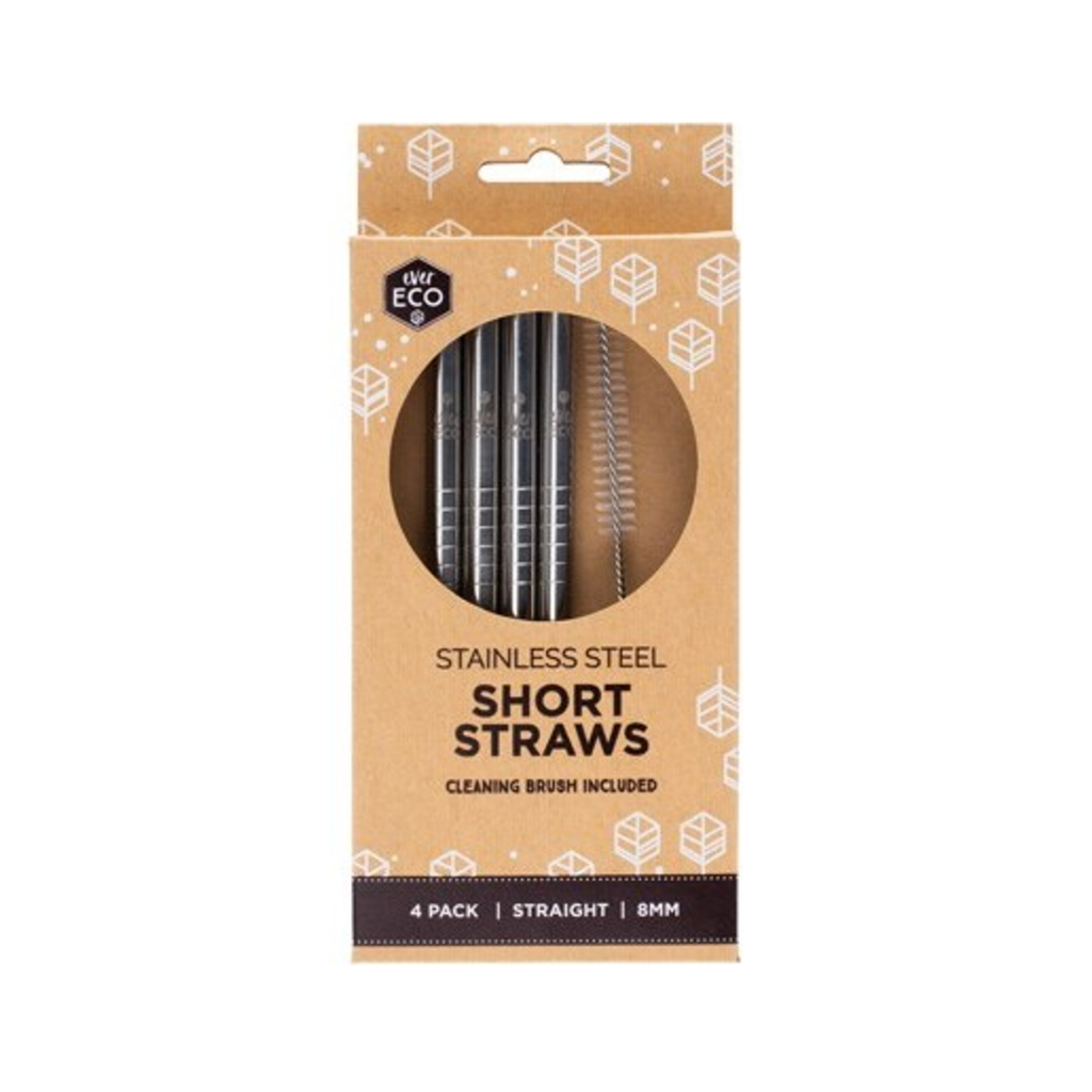 Go-For-Zero-Australia-Ever-Eco-Stainless-Steel-Short-Straws-4-Pack-Straight
