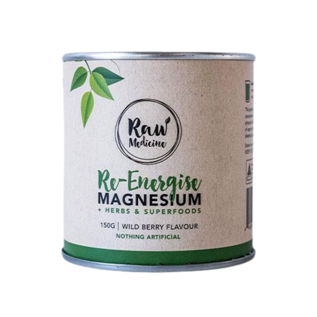 Go-For-Zero-Australia-Raw-Medicine-Australia-Re-energise-Magnesium-Herbs-and-Superfoods-150g-Front