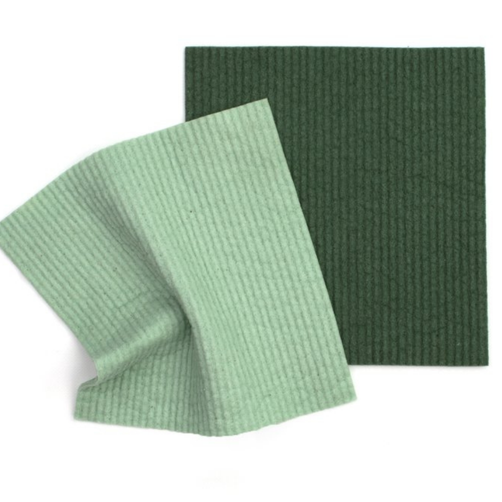 Go-For-Zero-Australia-Retrokitchen-Australia-Organic-Cellulose-Dishcloth-2-Pack-Greens-Front