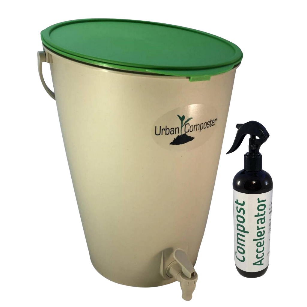 Go-For-Zero-Australia-Urban-Composter-Australia-15-Litre-Composter-Bin-And-Spray-Pack-Green