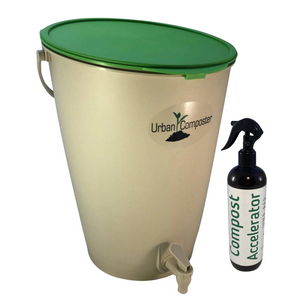 Go-For-Zero-Australia-Urban-Composter-Australia-15-Litre-Composter-Bin-And-Spray-Pack-Green
