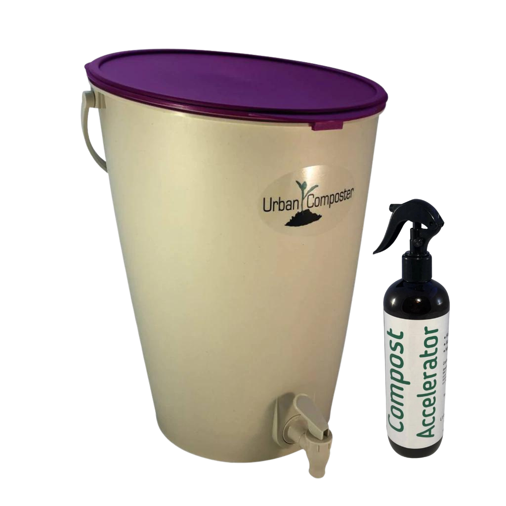 Go-For-Zero-Australia-Urban-Composter-Australia-15-Litre-Composter-Bin-And-Spray-Pack-Purple