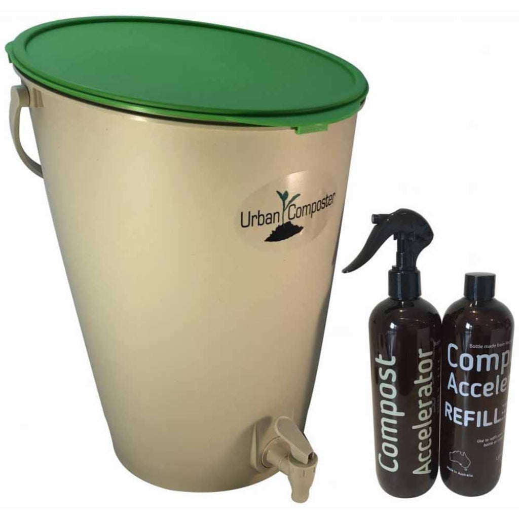 Go-For-Zero-Australia-Urban-Composter-Australia-15-Litre-Composter-Bin-Starter-Pack-Green