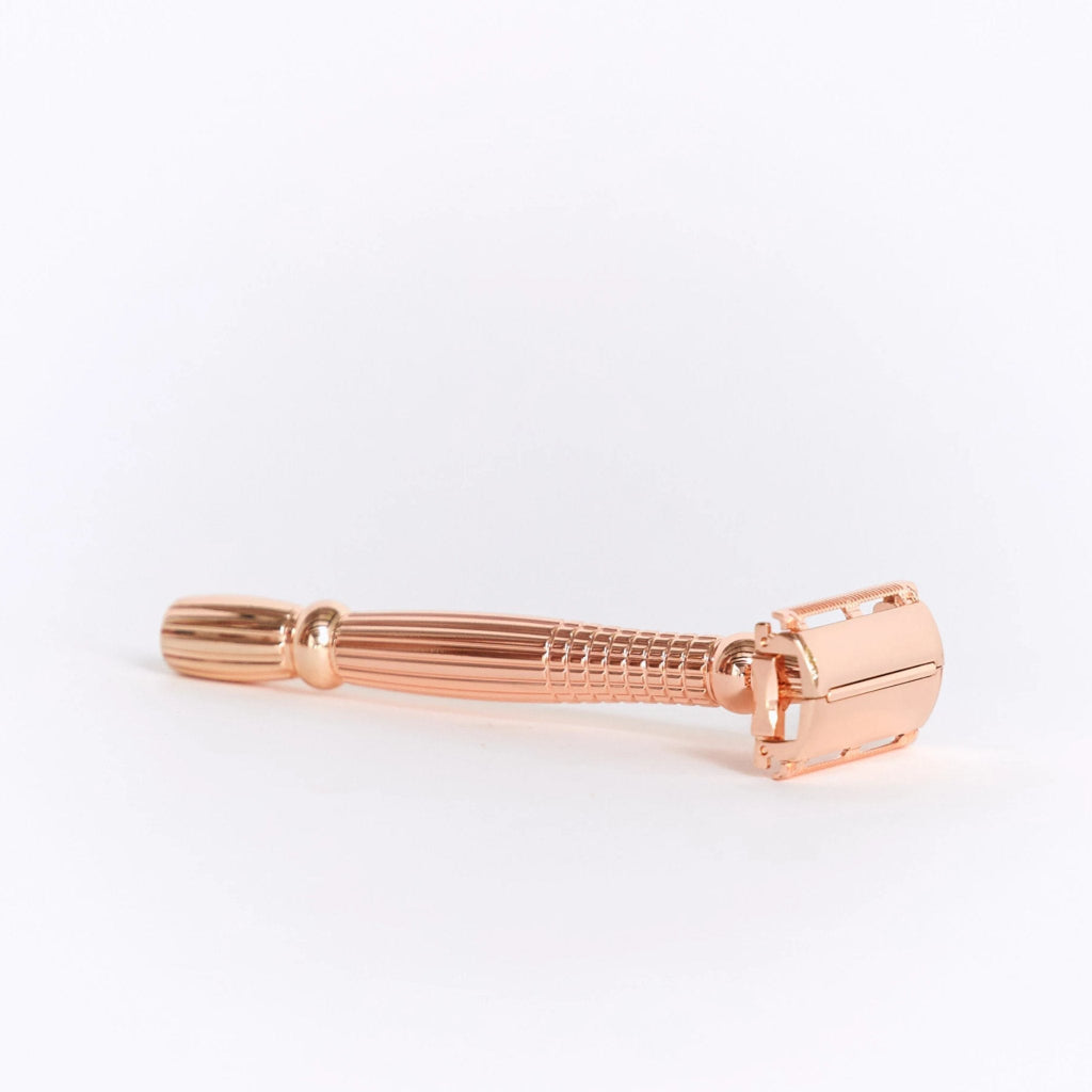 Go-For-Zero-Butterfly-Reusable-Safety-Razor-Rose-Gold-Flat-Lay