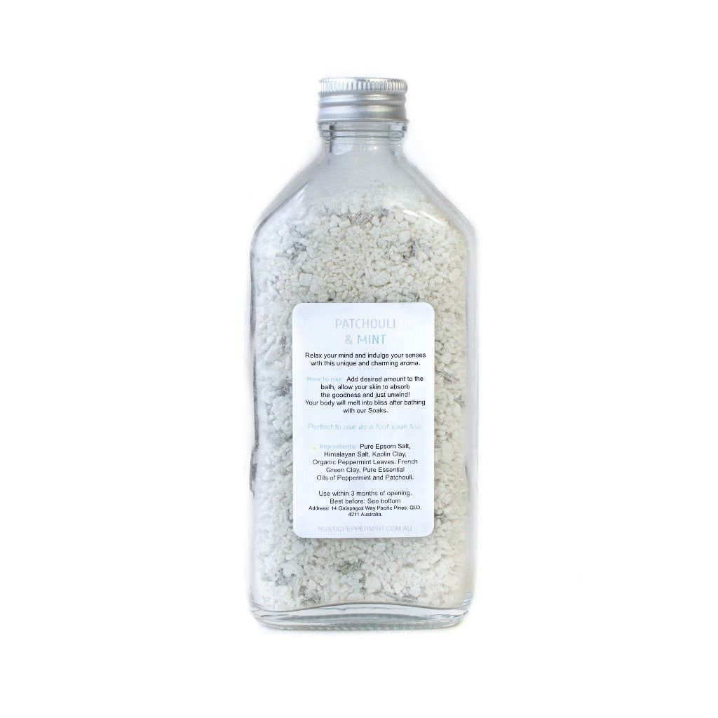 Rustic Peppermint - Patchouli & Mint Bath Salt (200ml)