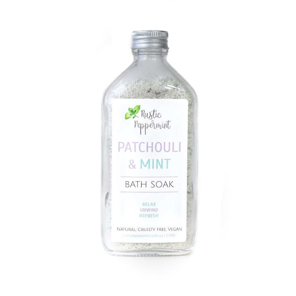 Rustic Peppermint - Patchouli & Mint Bath Salt (200ml)