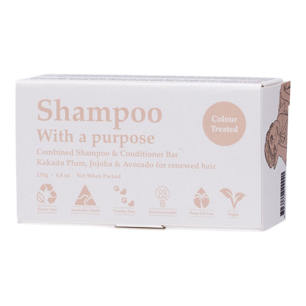Go-For-Zero-Australia-Shampoo-with-a-Purpose-Colour-Treated-Shampoo-&-Conditioner-Bar-135g