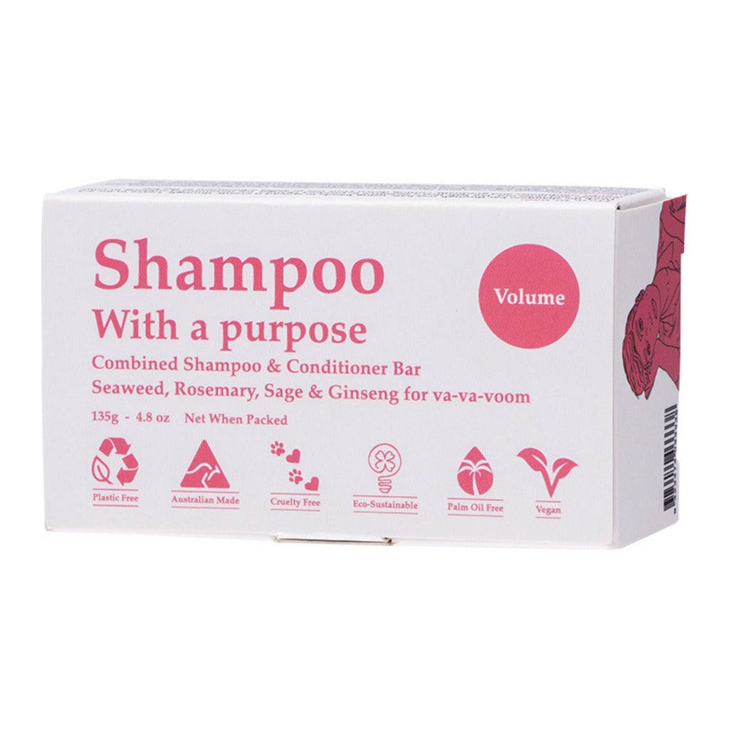 Go-For-Zero-Australia-Shampoo-with-a-Purpose-Volume-Shampoo-&-Conditioner-Bar-135g