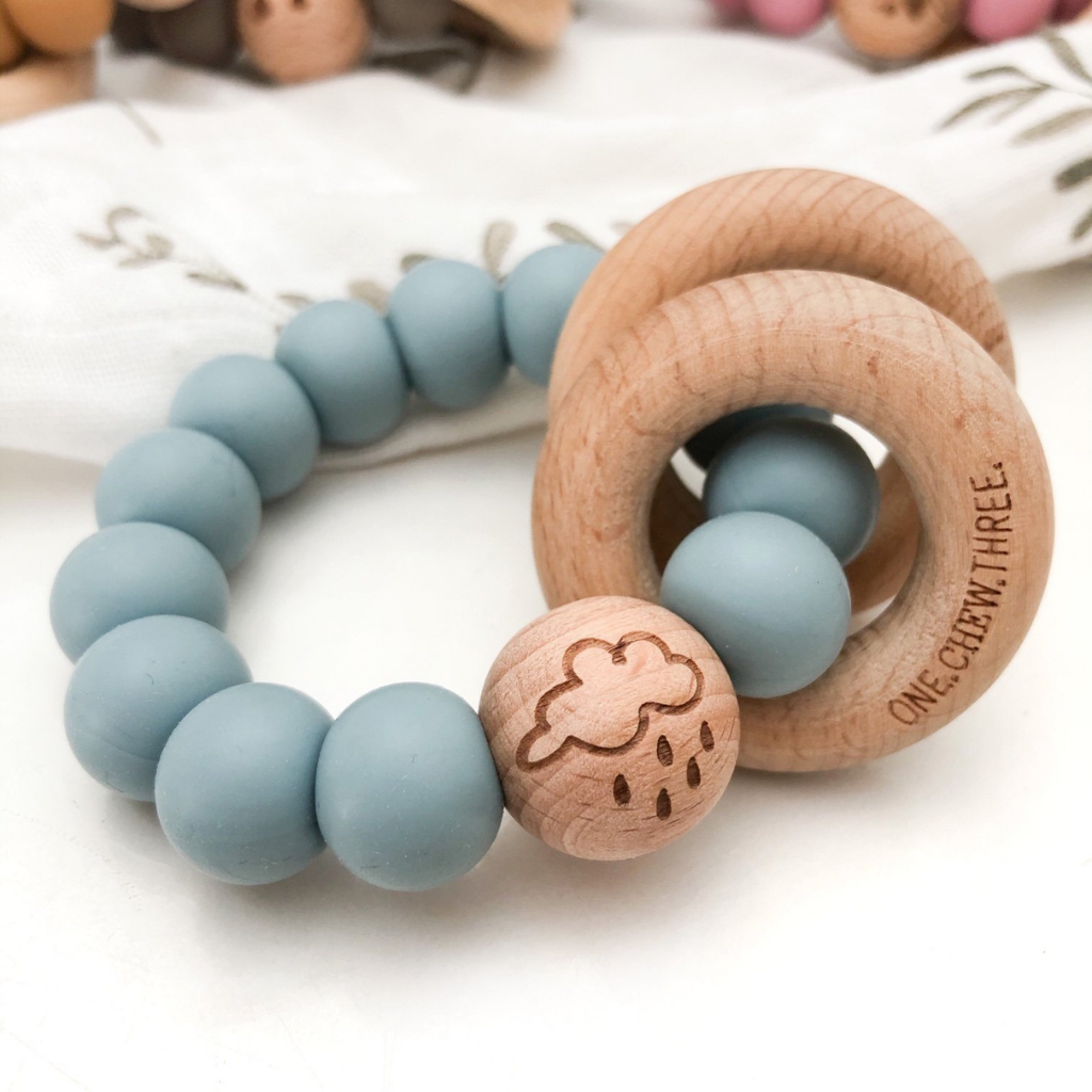 Go-For-Zero-Australia-One-Chew-Three-Australia-Silicone-And-Beech-Wood-Teether-Blue-Cloud